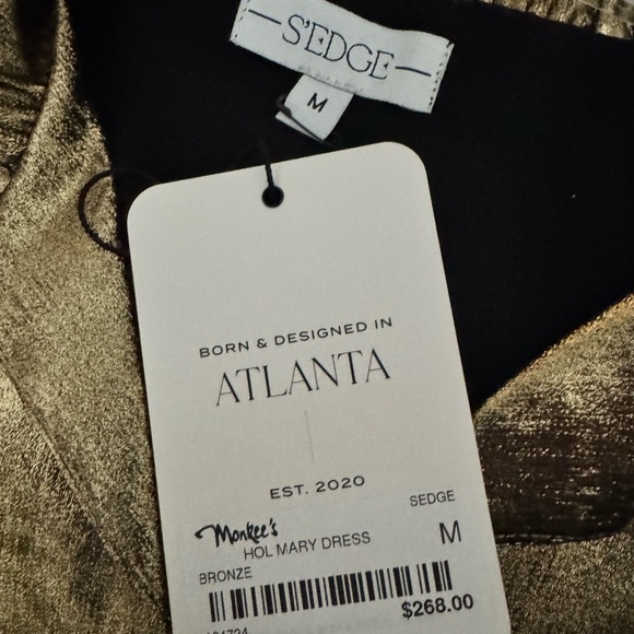 Sedge NWT Mary Dress Bronze size Medium - Picture 6 of 7